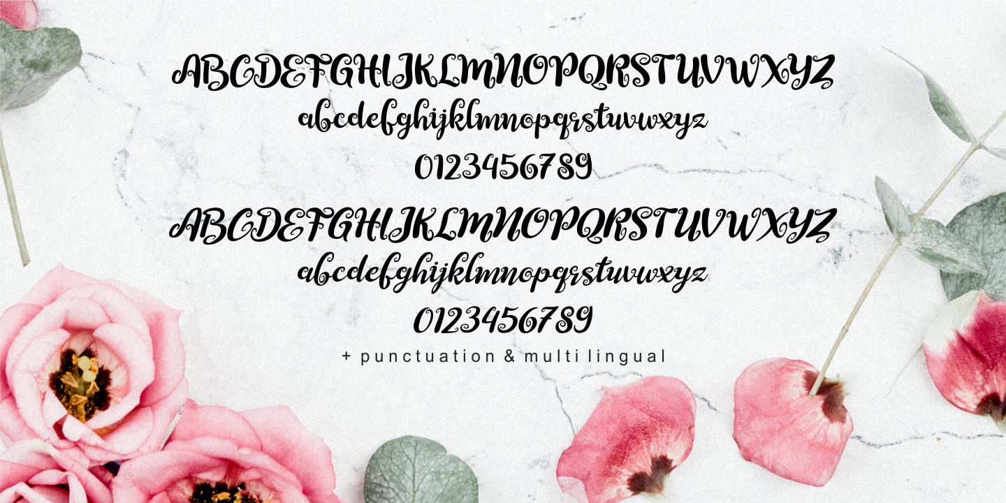 Beispiel einer Neiva Flowers Italic-Schriftart